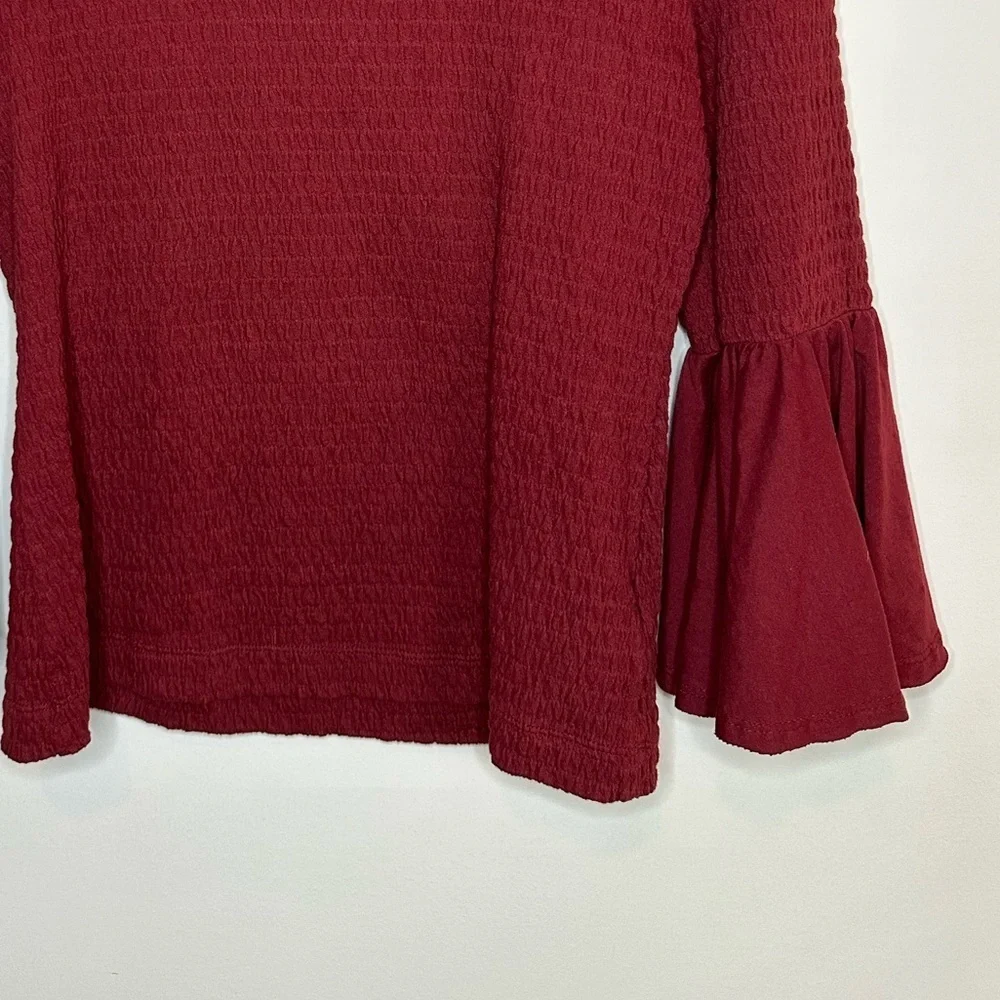 Anthropologie Smocked Bell-Sleeve Top Size Medium - Picture 6 of 10
